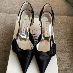 Caparros Black Satin High Heel Shoes